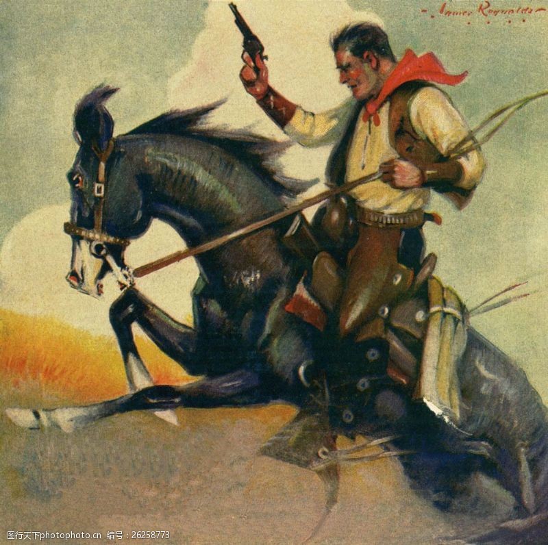 骑马插画骑马的男人图片