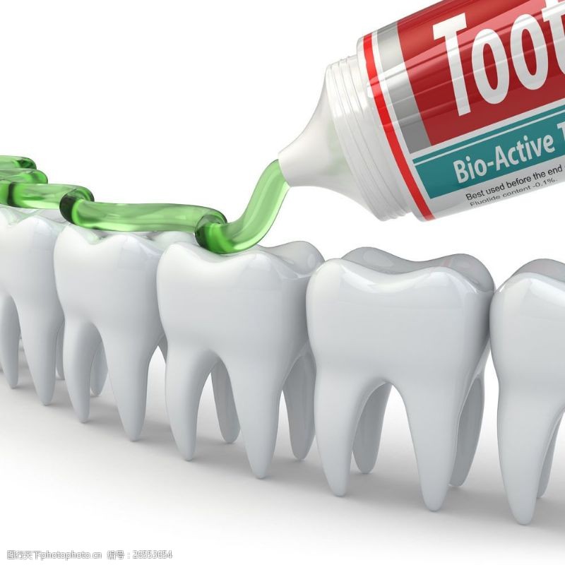 卫生与保健绿色牙膏与牙齿图片
