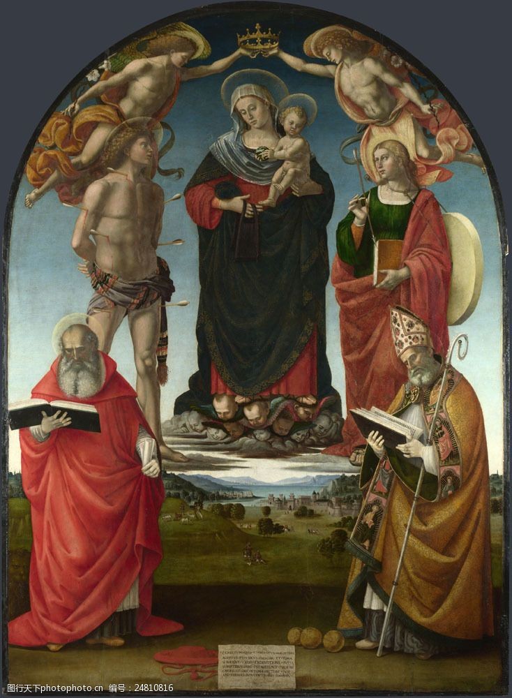 油画教堂圣母耶稣油画图片