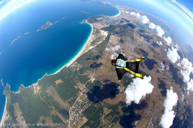 美丽的蓝天跳伞看美丽的地球图片