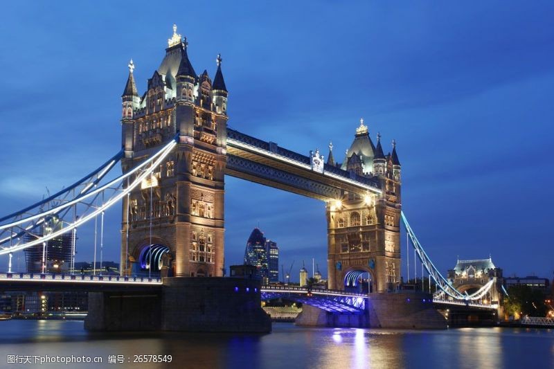 伦敦旅游景点伦敦塔桥夜景图片