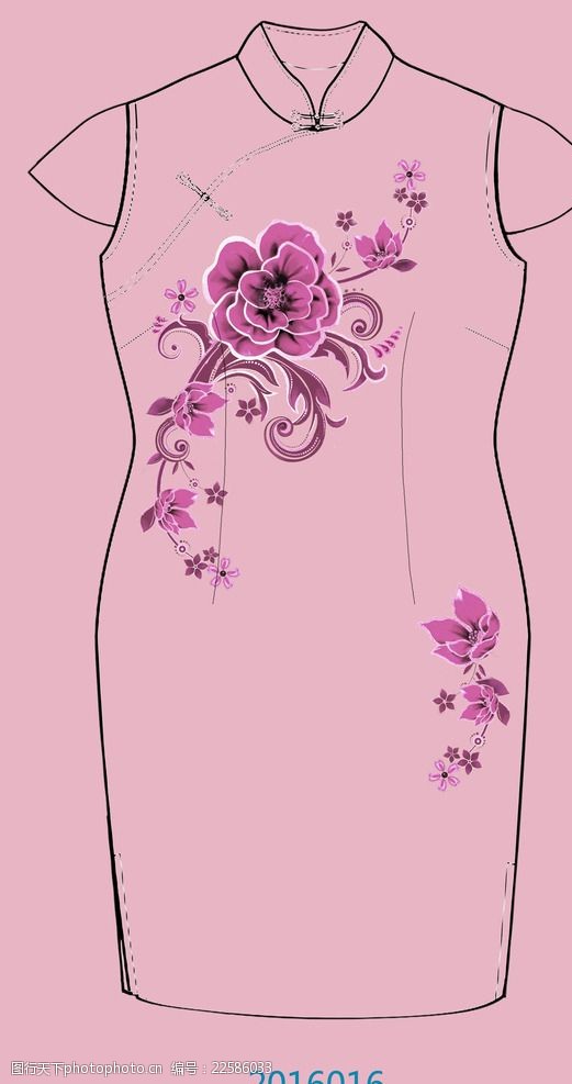 旗袍花纹设计
