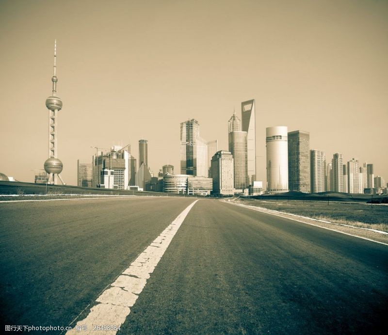 道路标志图片素材上海城市风光图片