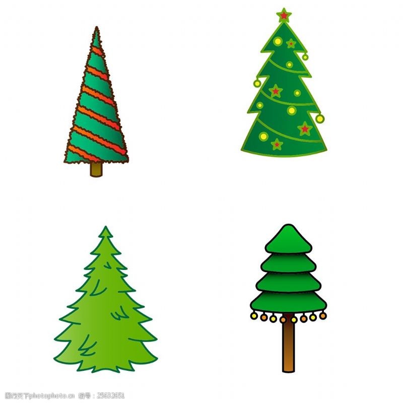 圆润手绘圣诞树icon图标