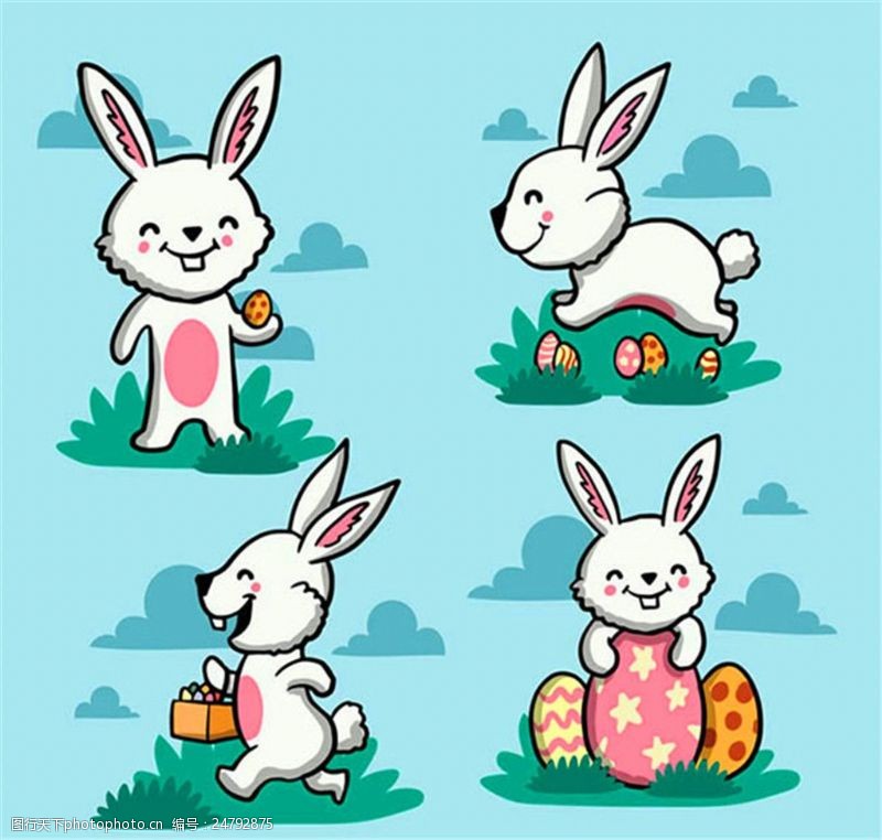 复活草复活节白兔设计