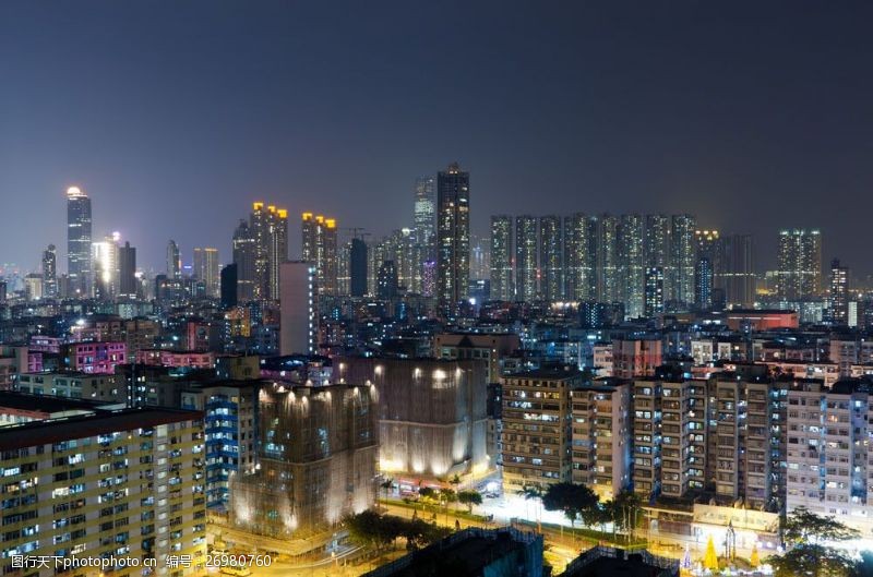 华都家居繁华的都市夜景风光图片