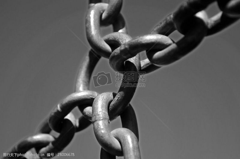 集团力量环环相扣密不可分的粗犷有力的铁链
