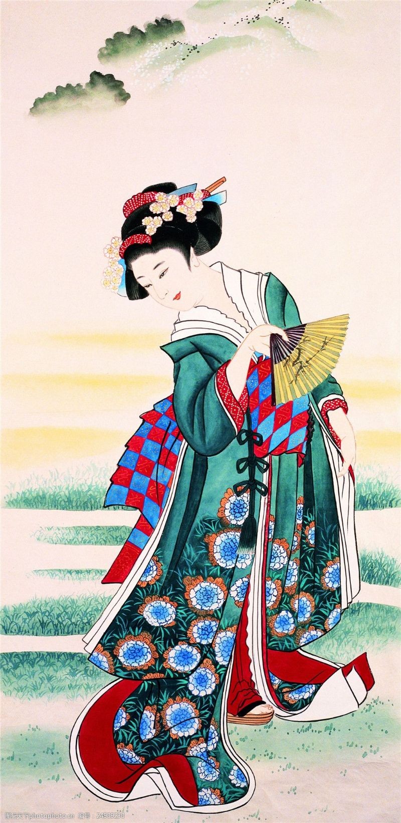 富士山日本女人装饰画