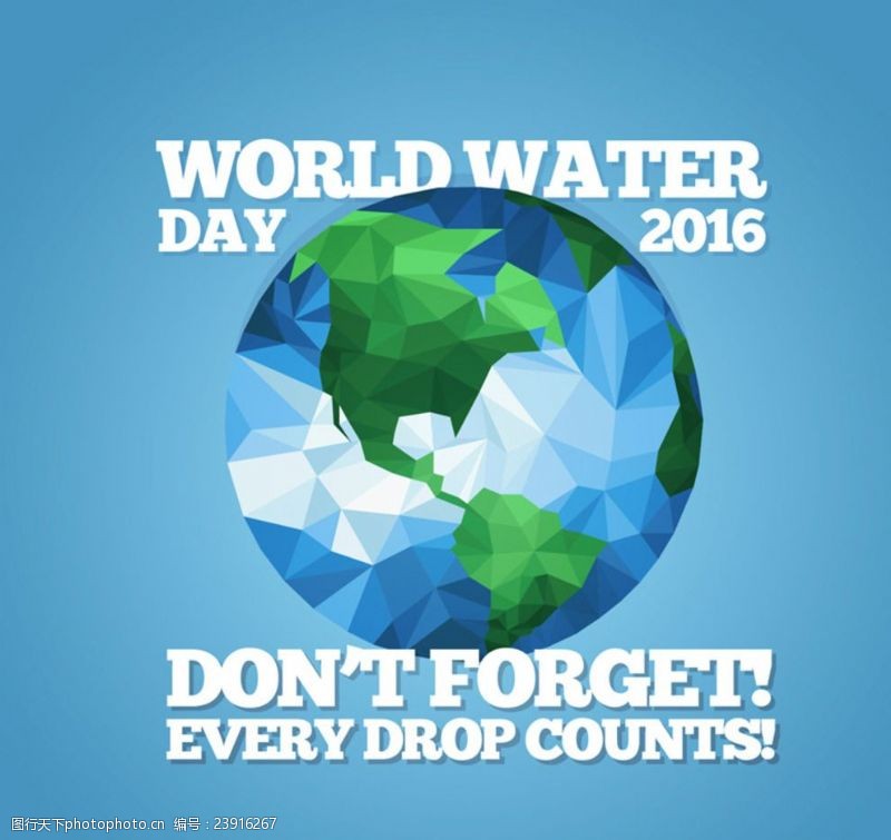 地球日创意世界水日海报矢量素材