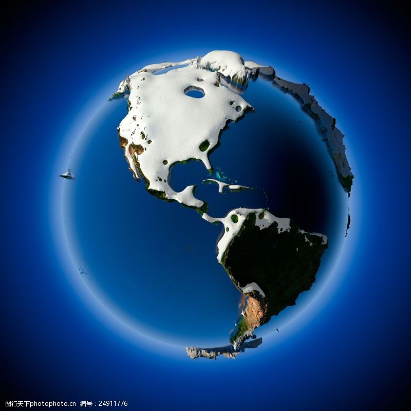天地盖积雪覆盖北美洲的地球图片