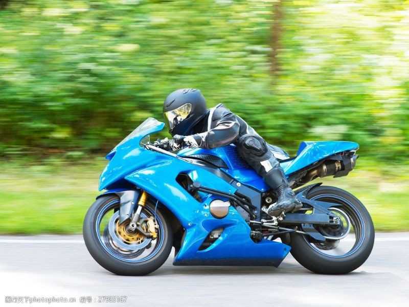 男人图片蓝色摩托车图片