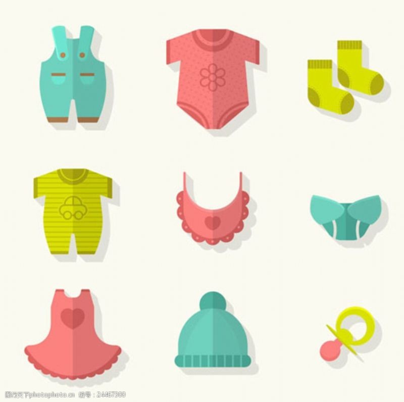 服装设计培训单页母婴儿童宝宝服装图标