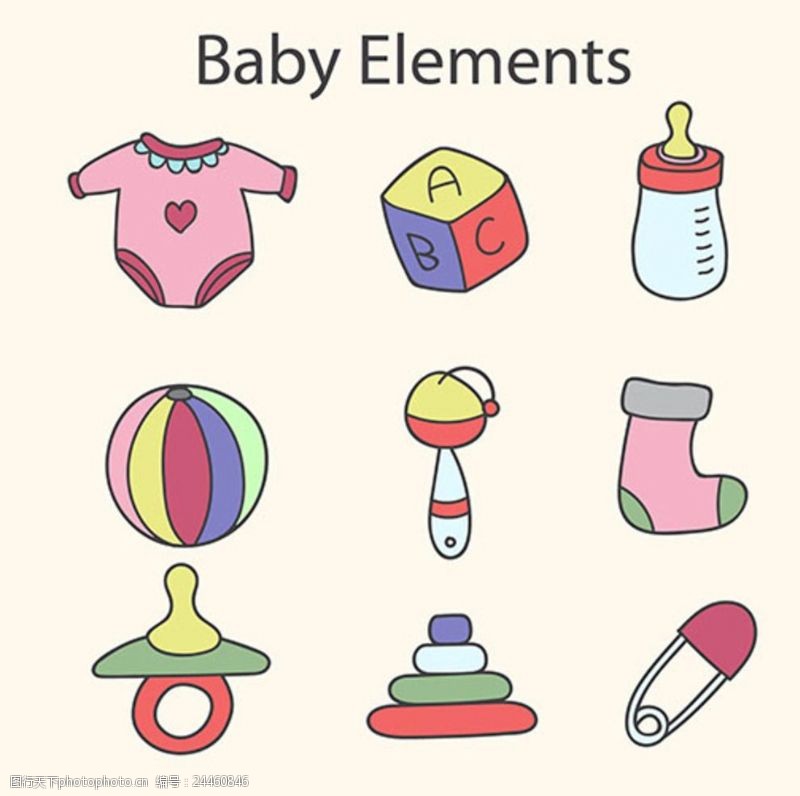 游乐园展板卡通母婴儿童宝宝元素
