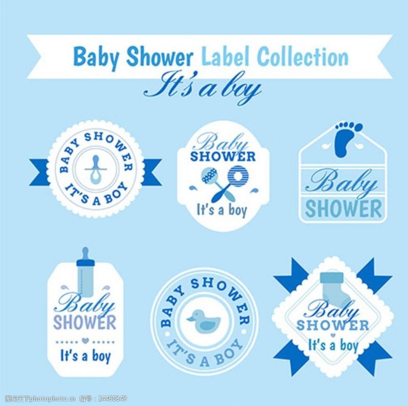 游乐园展板蓝色母婴儿童宝宝标签