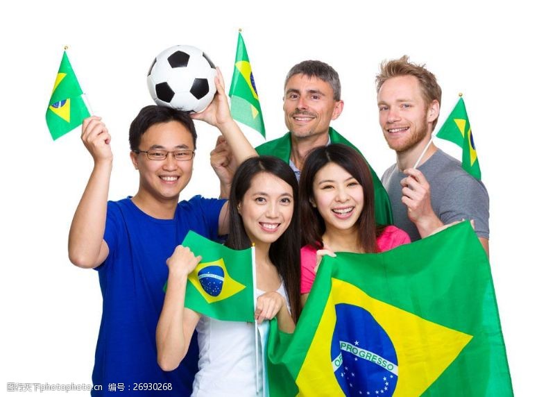 世界杯拿着国旗的球迷图片