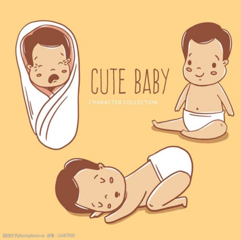 游乐园展板卡通母婴儿童穿尿布的宝宝
