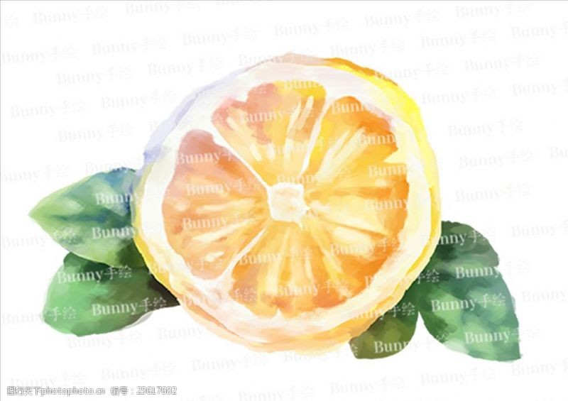 矢量水果素材鼠标手绘柠檬