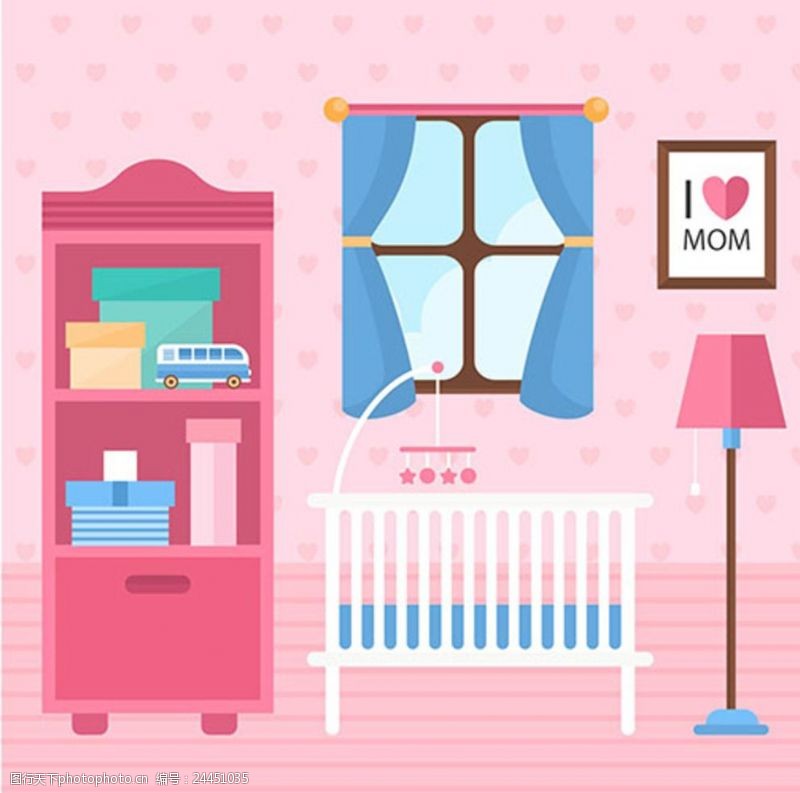 幼儿园招生海报粉色母婴儿童宝宝房间