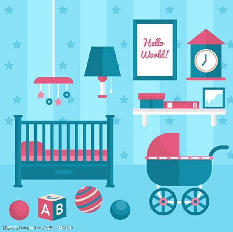 幼儿园招生海报母婴儿童宝宝房间一角