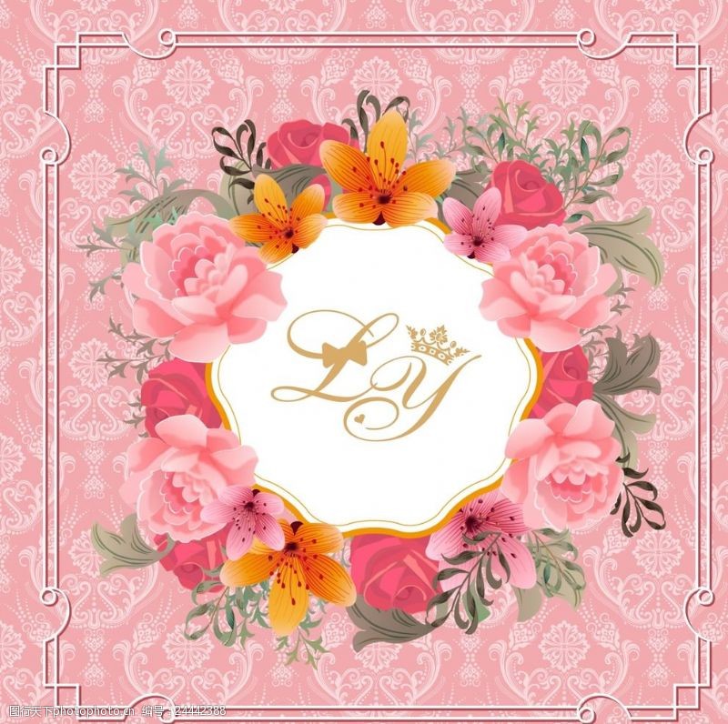 粉色玫瑰花背景婚礼背景
