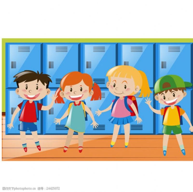 乐园宣传单卡通儿童节放学的孩子