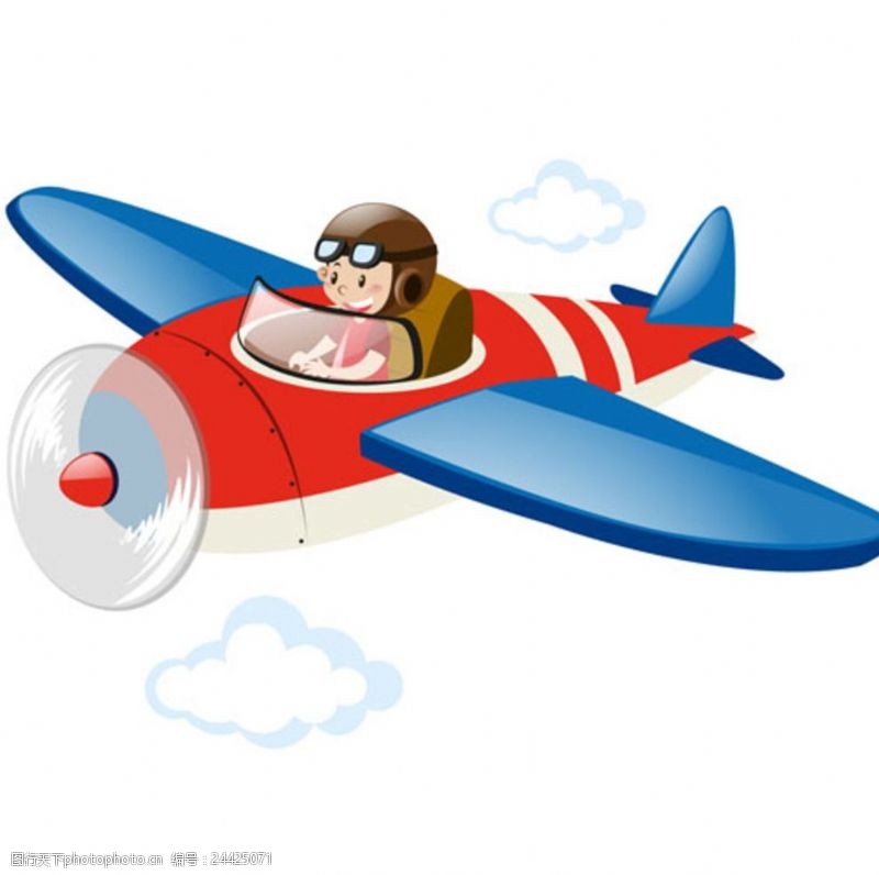 乐园宣传单卡通儿童节开飞机的男孩