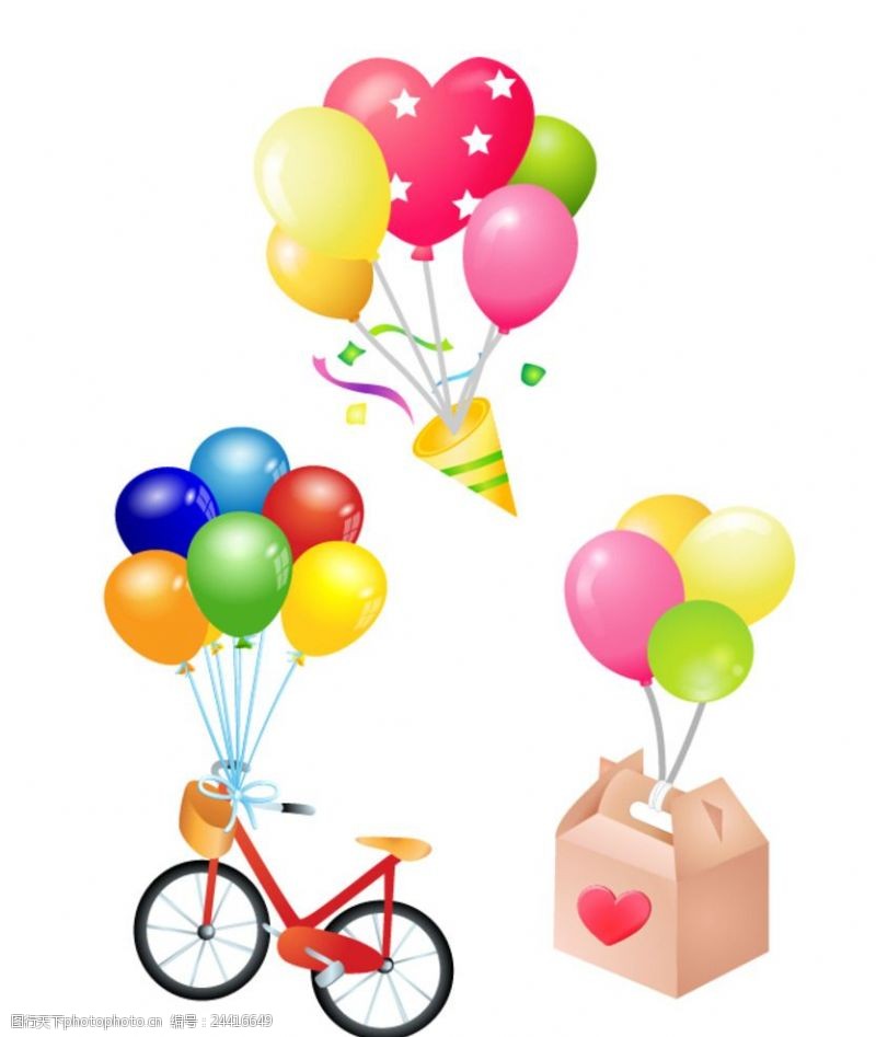 生日气球自行车气球纸盒