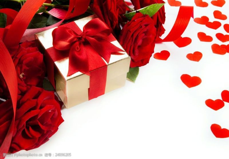 情人节礼物玫瑰花与礼物图片图片