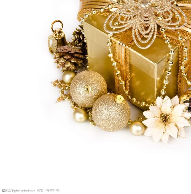 节日礼品圣诞金色装饰品图片