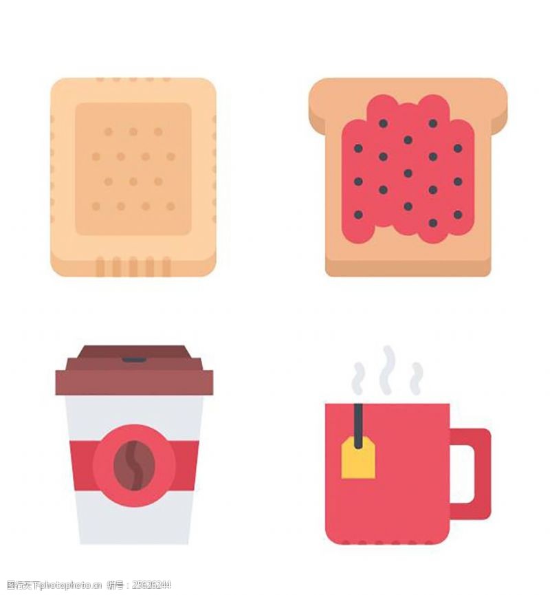 棒棒糖牛奶松饼icon图标设计