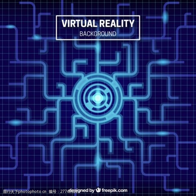 虚线虚拟现实背景与电路
