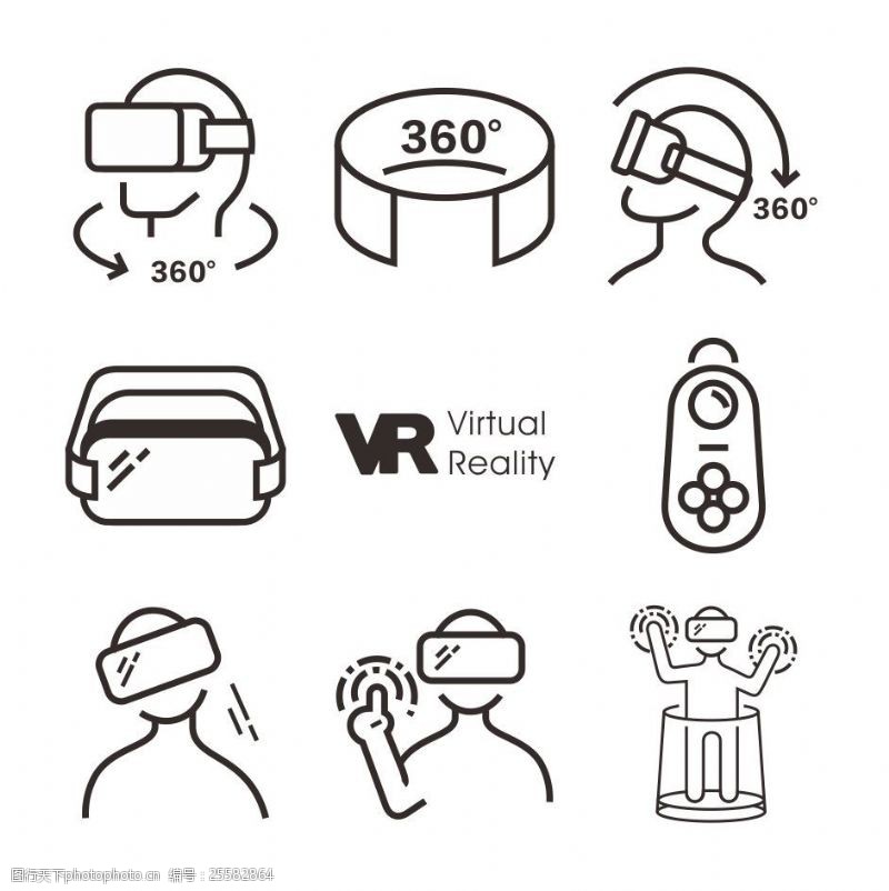 虚幻VR虚拟现实简约矢量线图