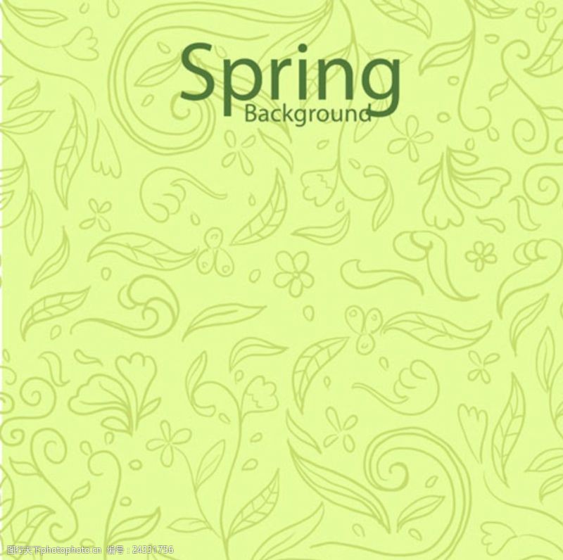 春季新款春季绿色花纹背景