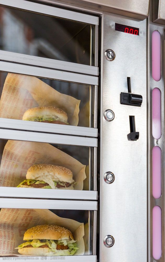 自动餐汉堡包自动售货机图片