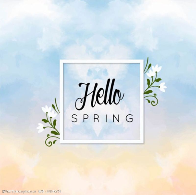 春季新款手绘春季花卉框架