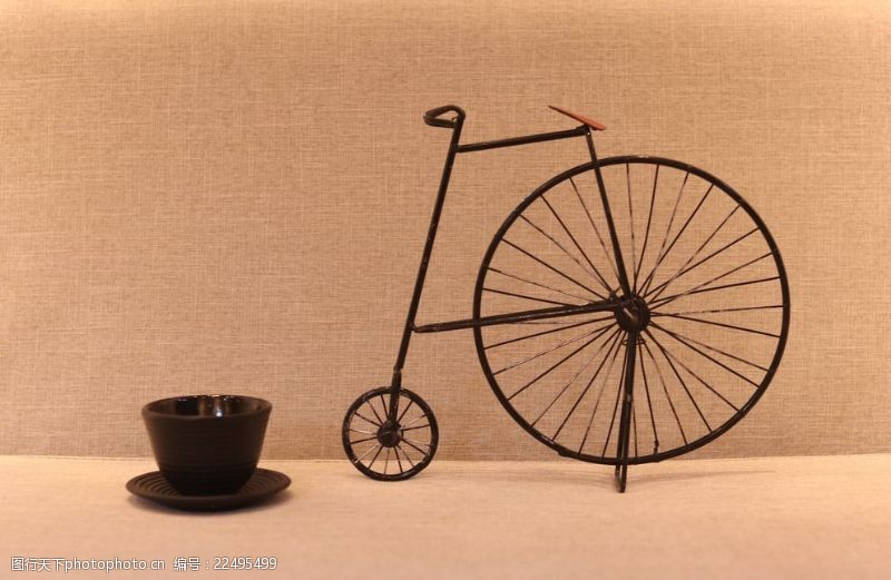 家居装饰摆设小品自行车茶杯