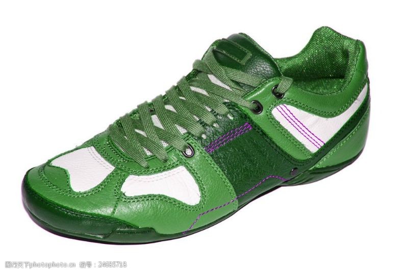 绿色运动运动鞋摄影图片