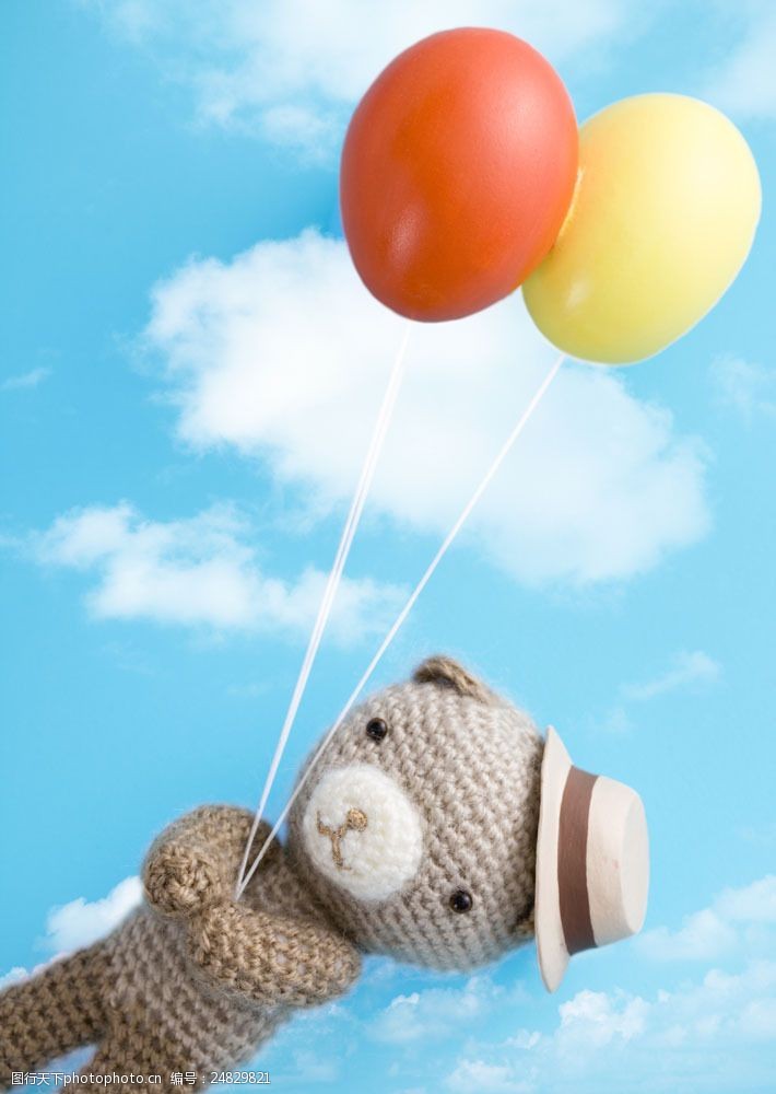 情人节礼物可爱小熊与气球图片