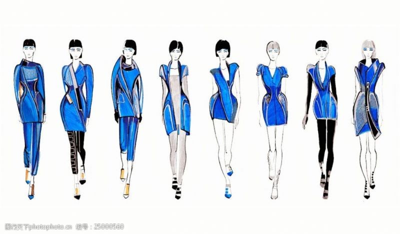 衬衣8款蓝色女装设计图