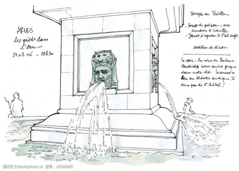 欧式喷泉效果图创意喷水建筑效果图