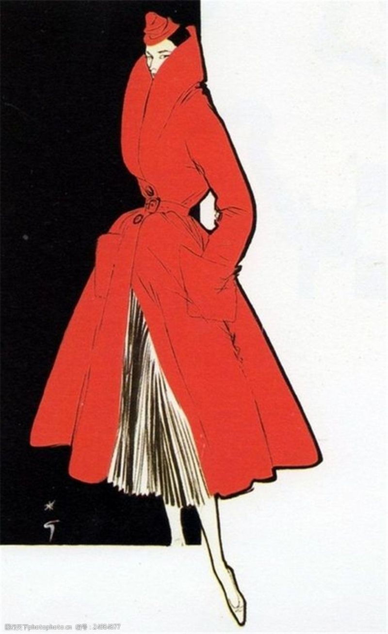 衬衣红色连衣裙设计图