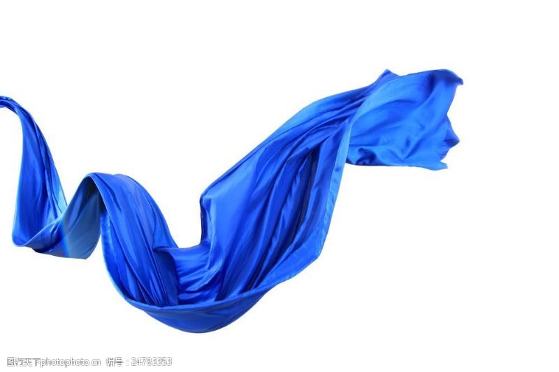蓝色丝绸飘带图片