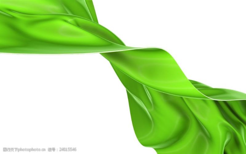 丝绸飘带绿色飘带图片