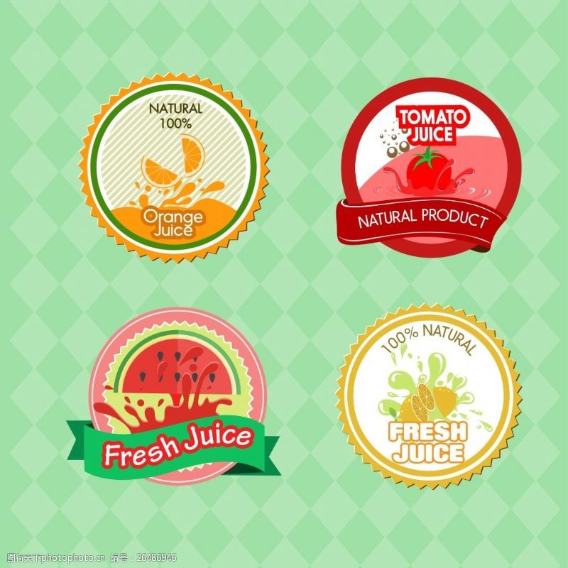 果汁水果标签果汁标签设计
