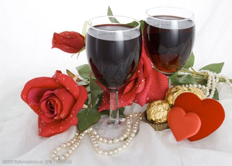 情人节礼物酒杯项链玫瑰花图片
