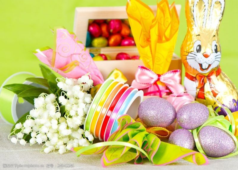 复活草复活节鲜花彩蛋图片