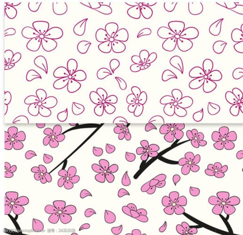 天天特价海报两款春季樱花花朵背景