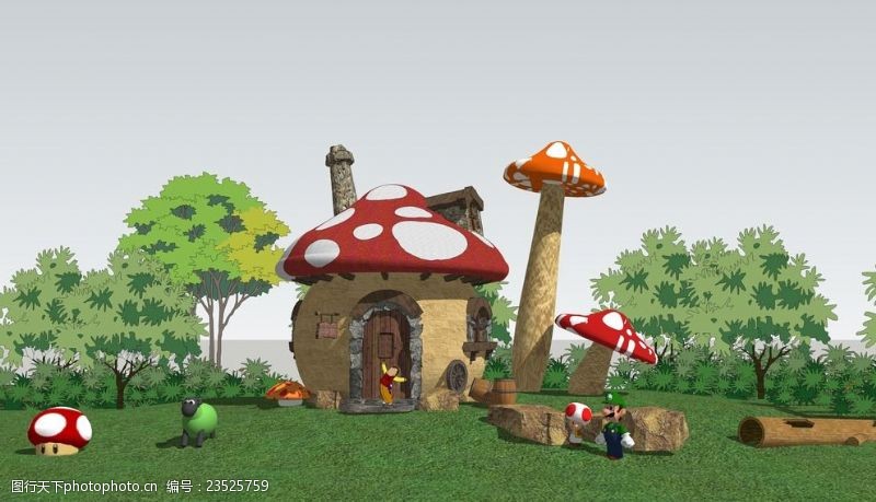 skp蘑菇屋