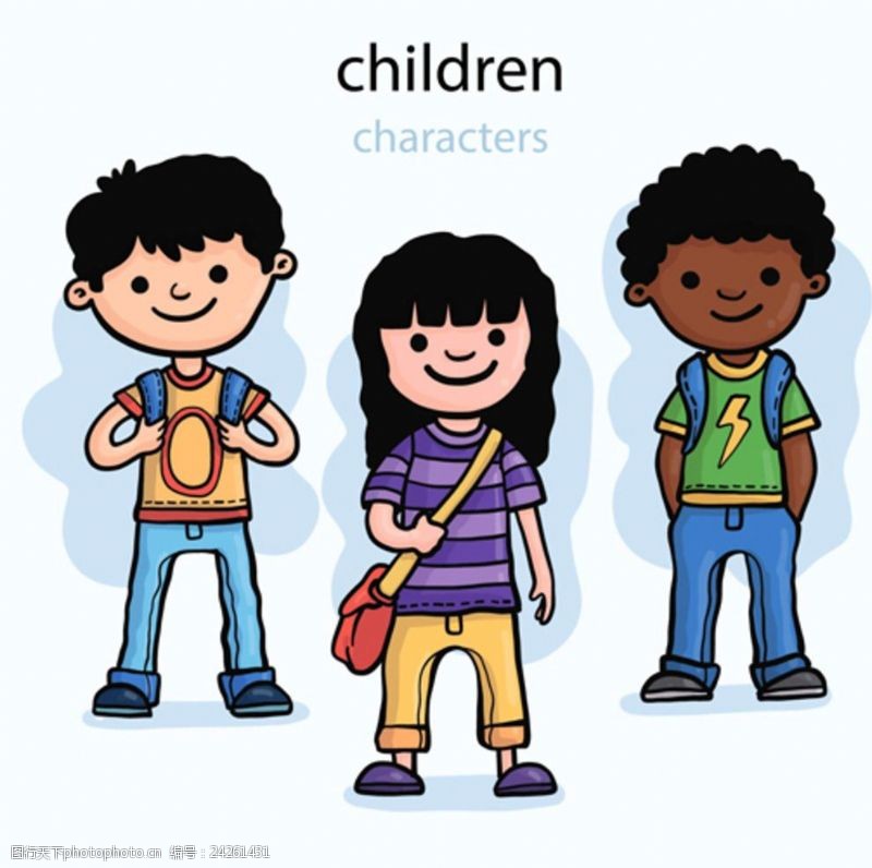 乐园宣传单卡通儿童节背书包的孩子