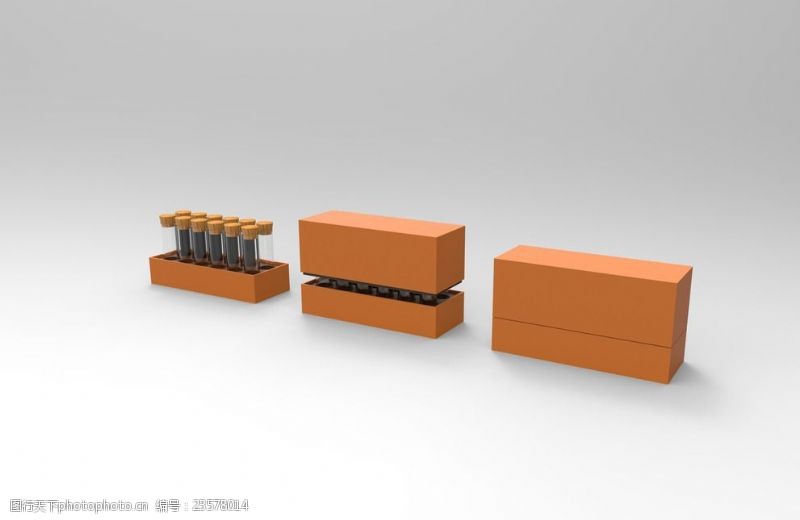 盒型结构原创包装3维效果图
